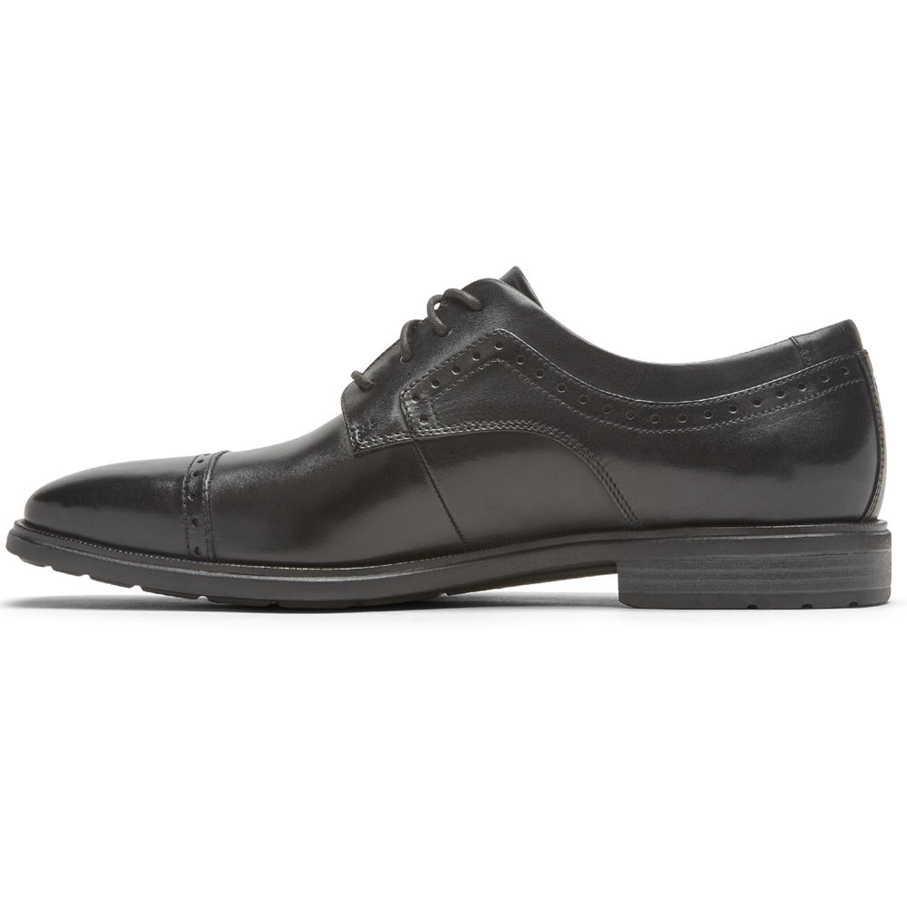 Rockport Mens Dress Shoes Black - Dres Sports Business 2 Cap Toe - UK 962-KMJVSI